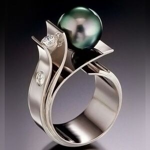 Women's  Elegant Cubic Zirconia & Faux Pearl Ring